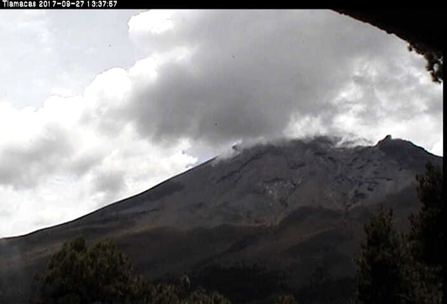 Popocatépetl actividad 27 de septiembre