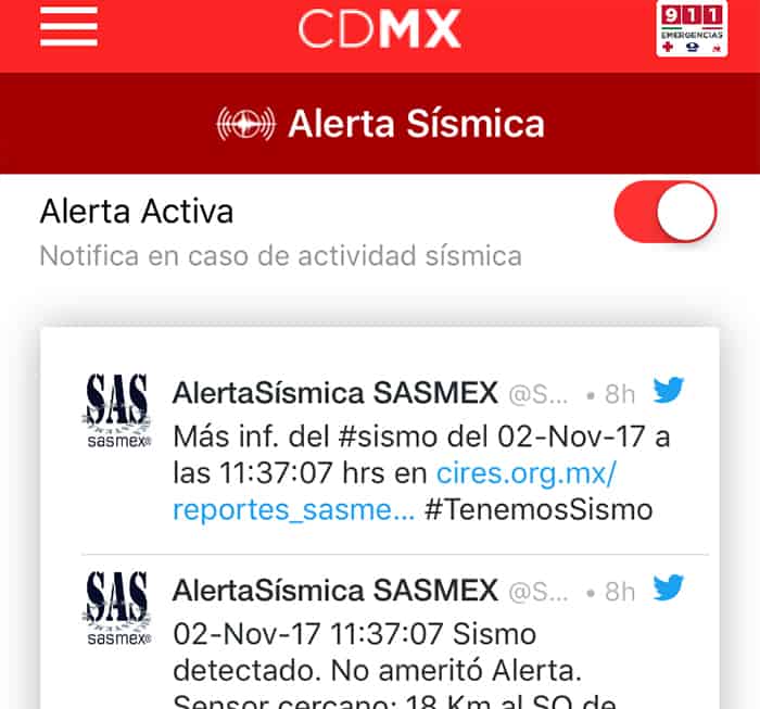 App 911 CDMX contará con Alerta sísmica