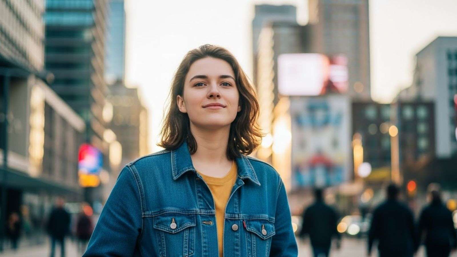 Persona joven en un entorno urbano mirando al frente al inicio del año digital