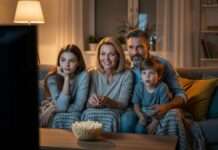 Familia viendo contenido en streaming como parte de la vida digital cotidiana