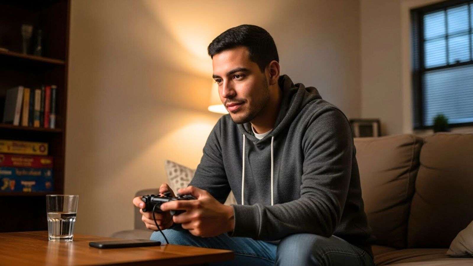 Joven jugando videojuegos en un entorno doméstico como parte de la cultura digital contemporánea