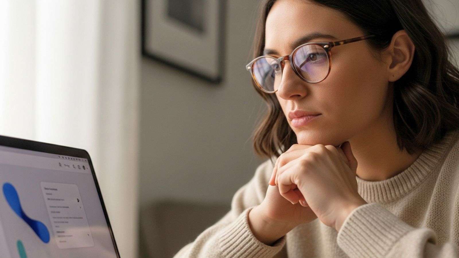 Persona frente a múltiples opciones en una pantalla, representando la fatiga de decisión en entornos digitales.