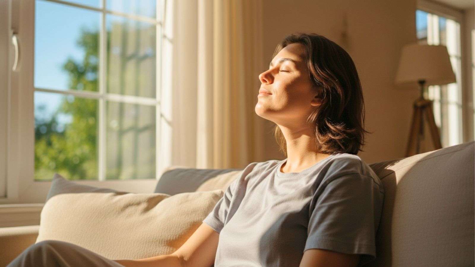 Persona descansando sin usar el teléfono móvil.