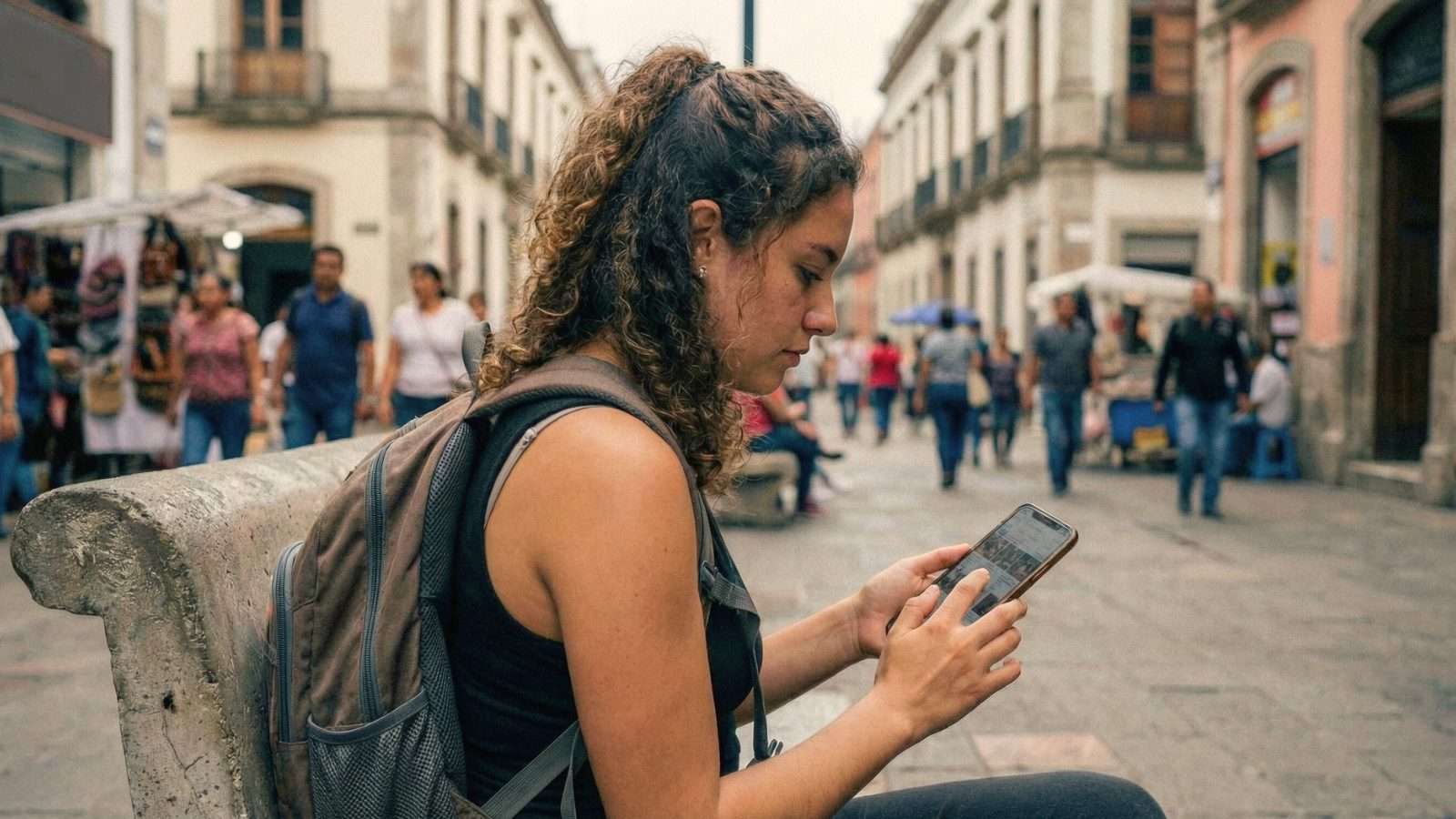 Persona usando smartphone con feed de redes sociales que representa cómo los algoritmos organizan el contenido digital