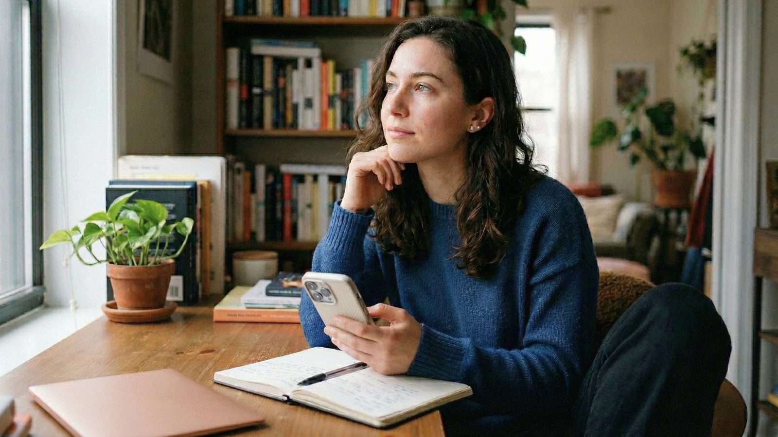 Gesto de pausa antes de interactuar con contenido digital