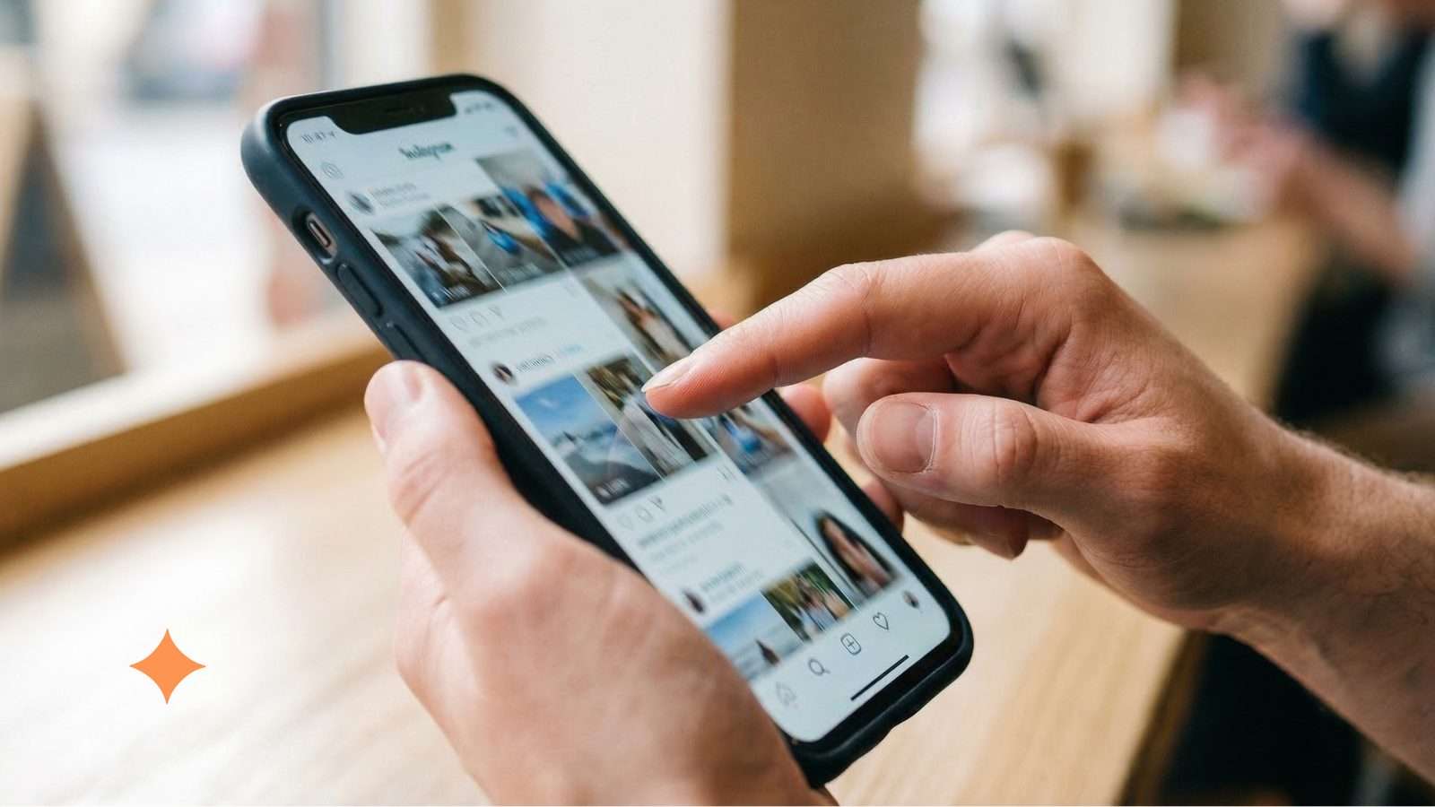 Scroll en dispositivo revisando red social