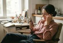 Persona usando un smartphone en un momento cotidiano de navegación digital