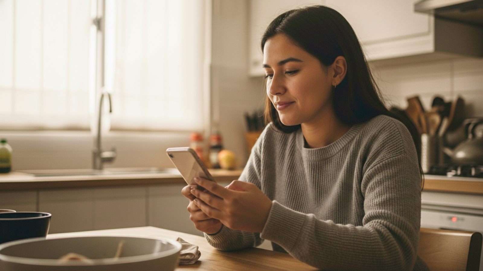 Persona reflexionando sobre contenido digital