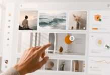 5 señales de que la autenticidad digital ya forma parte de nuestra vida diaria Mano interactuando con contenido digital contemporáneo relacionado con creatividad, publicaciones, inteligencia artificial y experiencias cotidianas en internet.