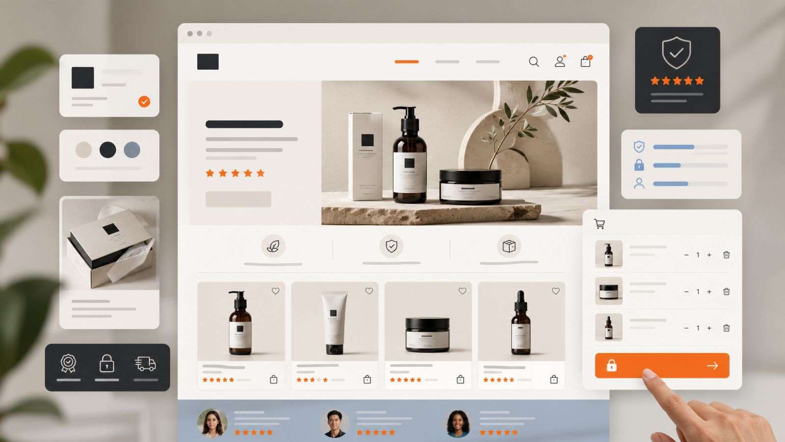Interfaz genérica de ecommerce que muestra cómo la imagen digital de una marca influye en la compra por internet.