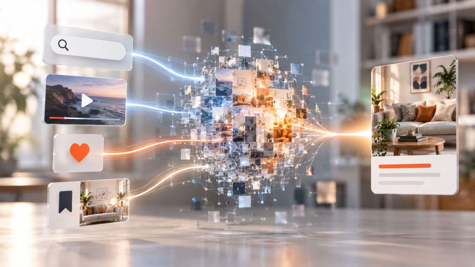 Elementos digitales conectados muestran cómo la actividad en internet puede transformarse en patrones y estimaciones.